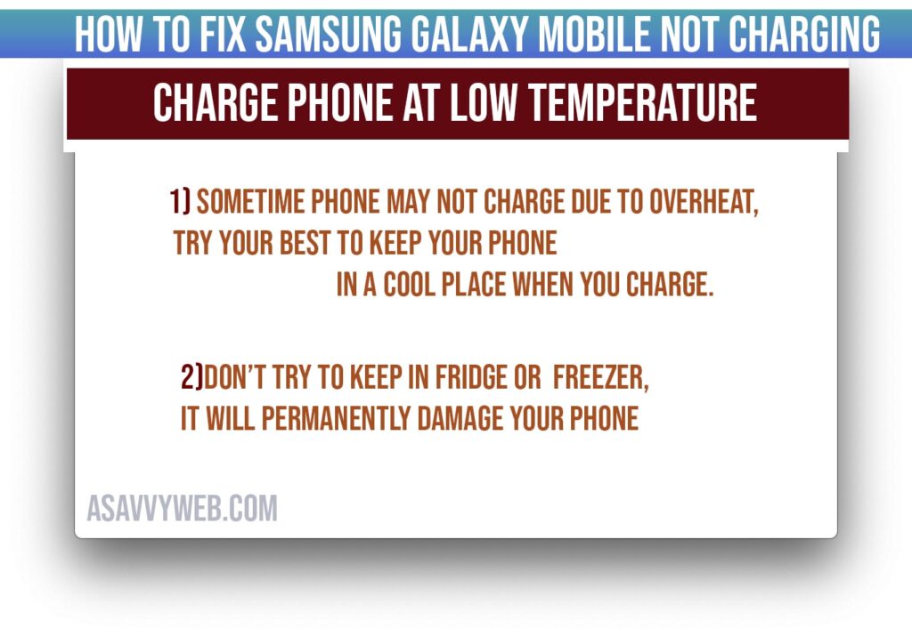 Samsung Galaxy Mobile Not Charging