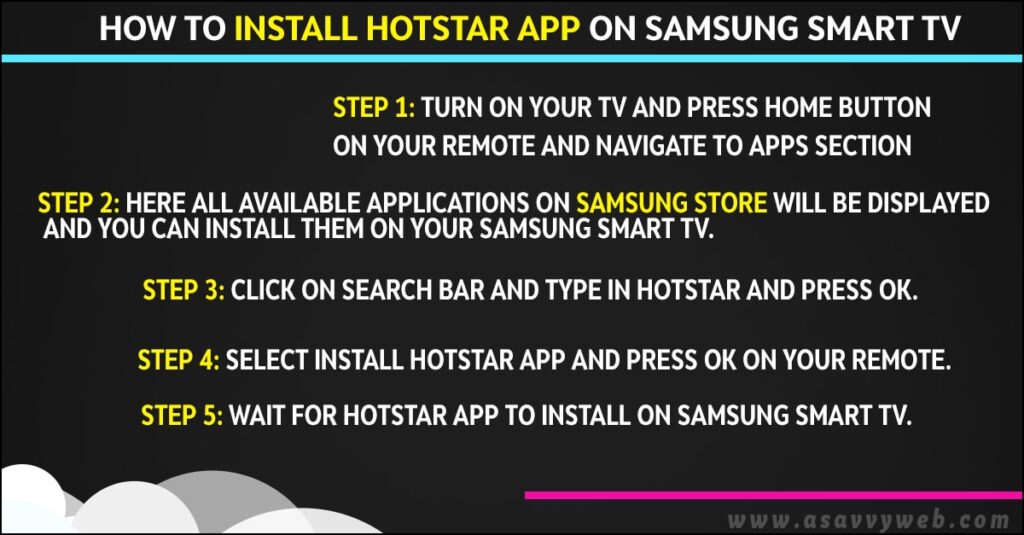 install hotstar-app on sasmung smart tv