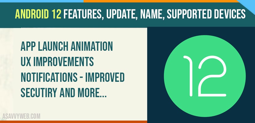 Android 12 Features, Update, Name, Supported Devices