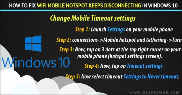 How to fix WIFI Mobile Hotspot Keeps Disconnecting in Windows 10 - A