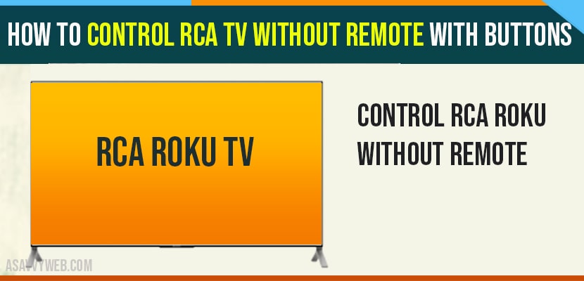 control RCA tv Without Remote with Buttons