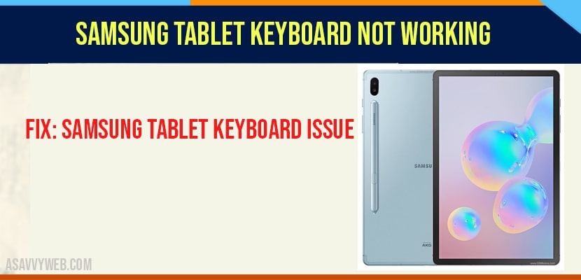 Samsung Tablet Keyboard Not Working