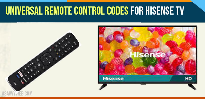 Universal Remote Control Codes For Hisense TV