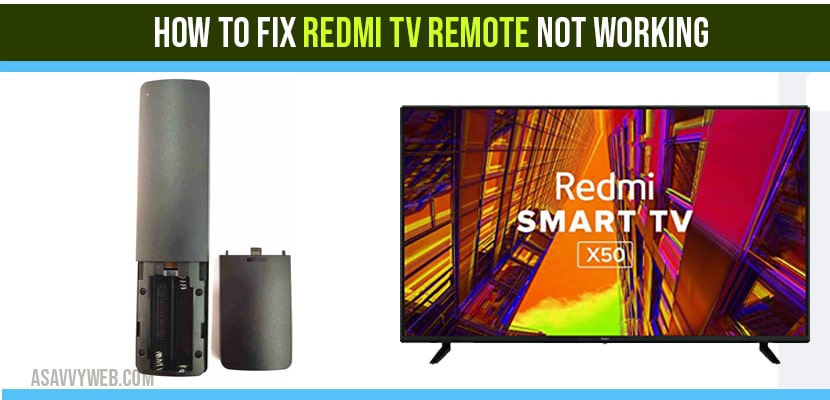 how to fix Redmi tv remote not working