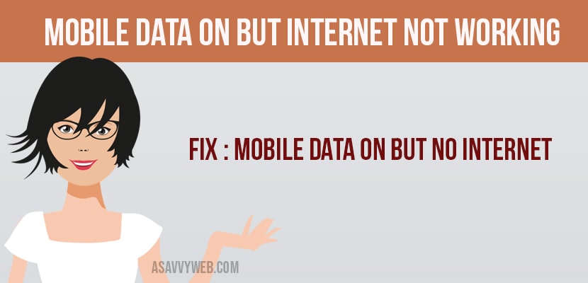 Mobile data on but no internet connection
