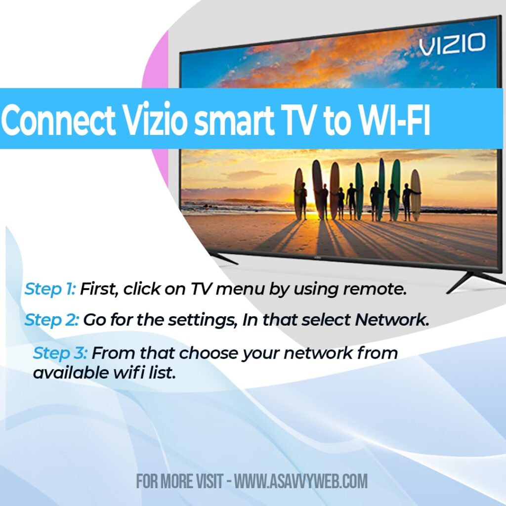 Connect Vizio smart TV to WI-FI