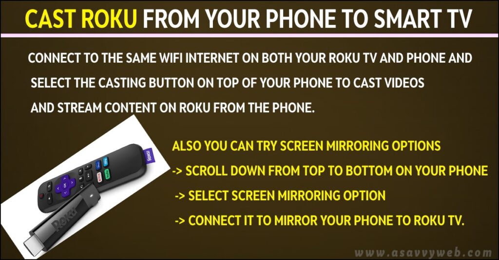 Cast Roku From Your Phone to Smart tv