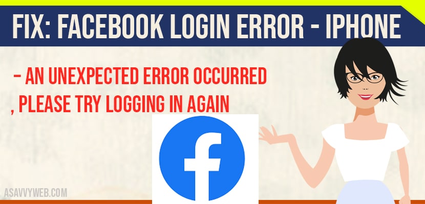facebook login error on iPhones