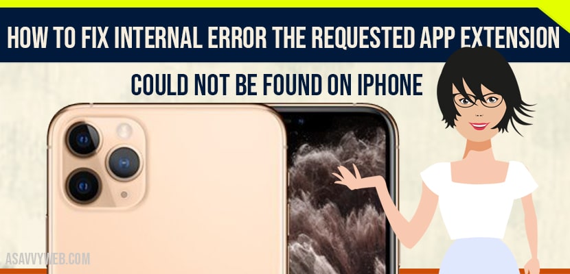 Internal Error The Requested App Extension Could Not be Found on iPhone