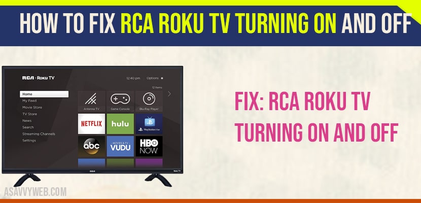 rca toku tv turning on and off