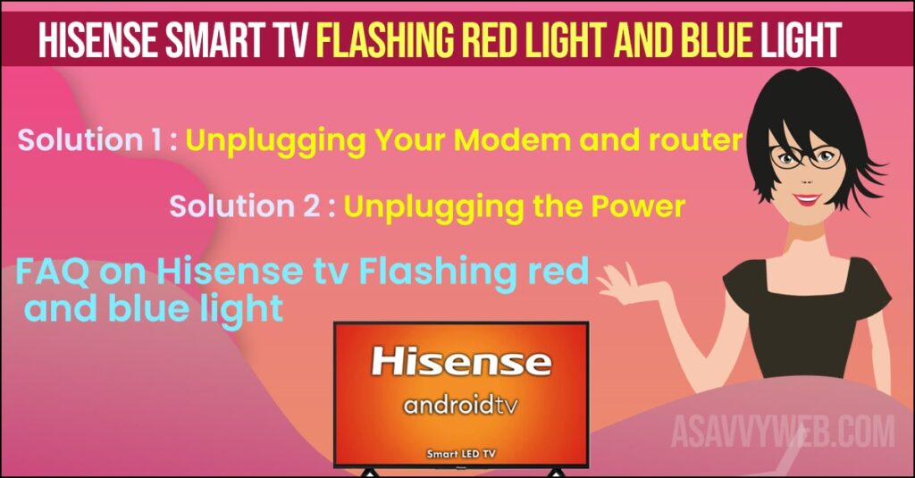 Hisense Smart TV Flashing Red Light and blue light