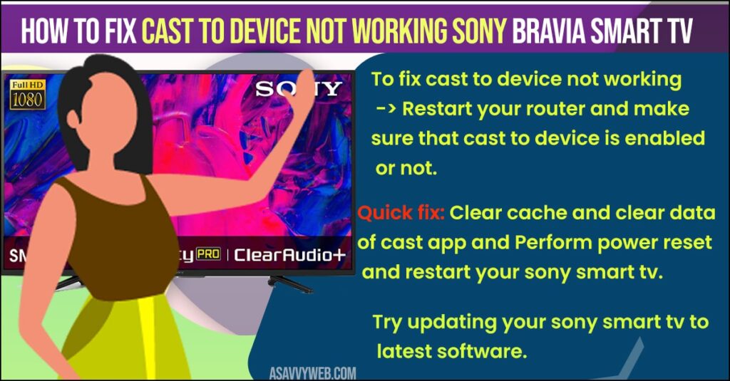 Cast to device not working Sony Bravia Smart tv