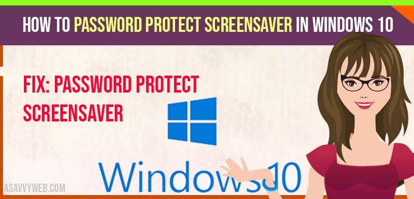 how to password protect screensaver