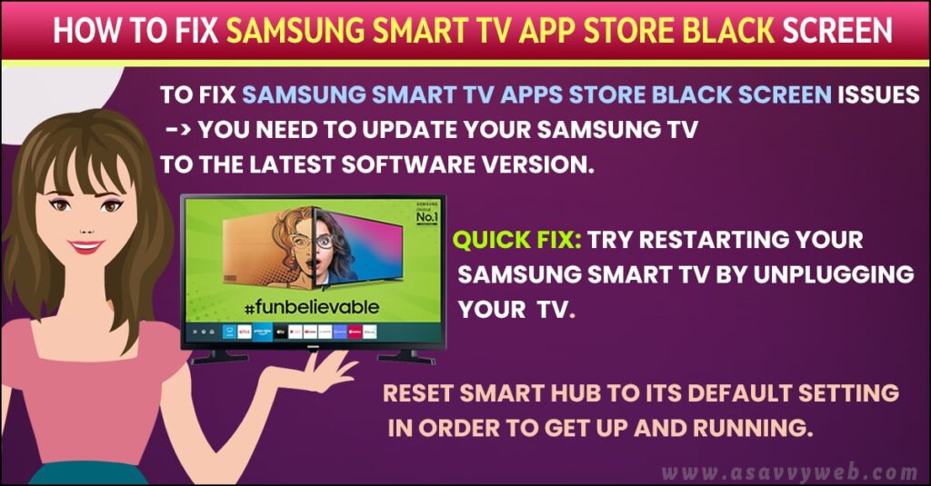 Fix Samsung Smart TV App Store Black Screen