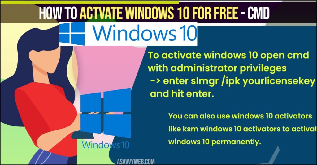 Activate Windows 10 with cmd - command prompt