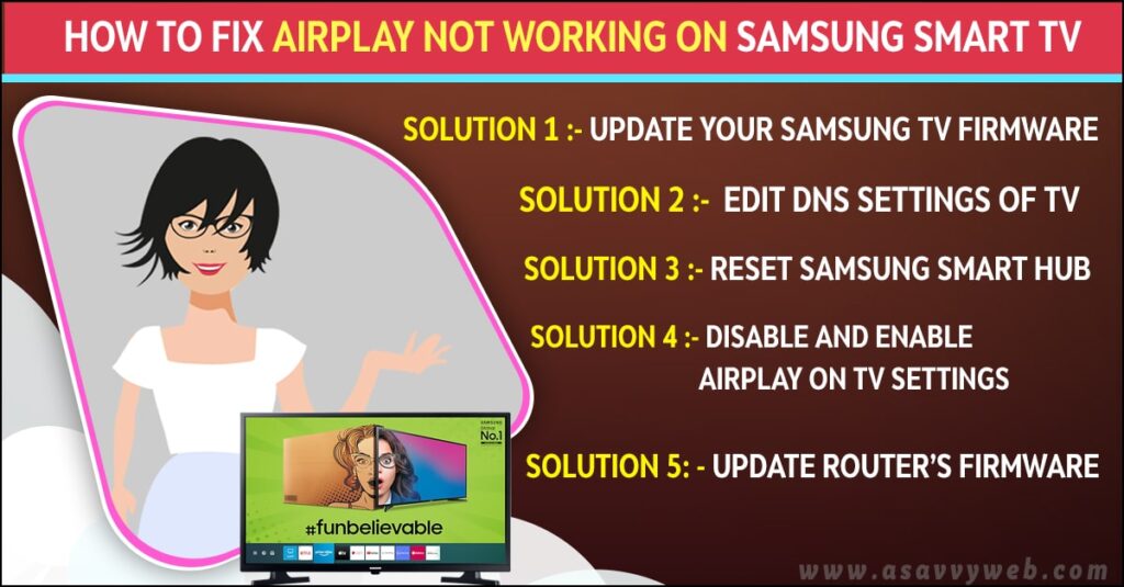 fix airplay not working on Samsung Smart tv