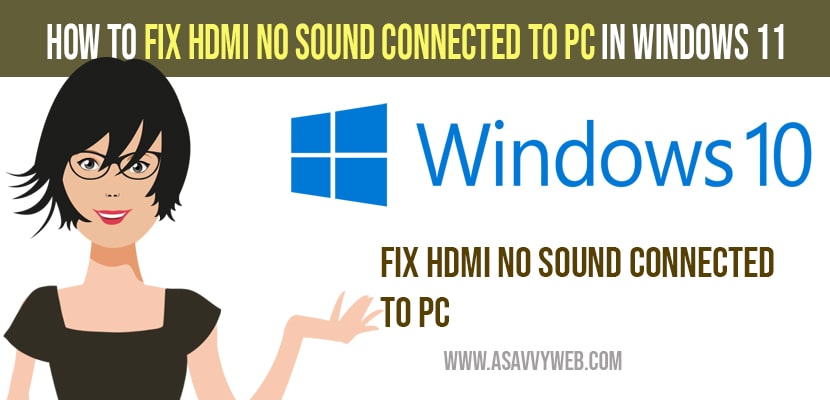 How to Fix HDMI No Sound Connected to PC in Windows 11
