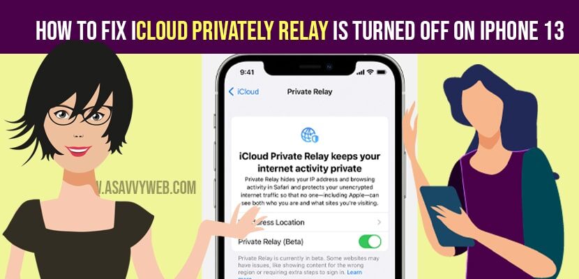 iCloud Privately Relay is Turned OFF on iPhone 13