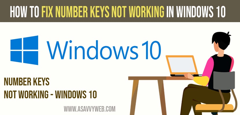 how to fix number keys not working on windows 10