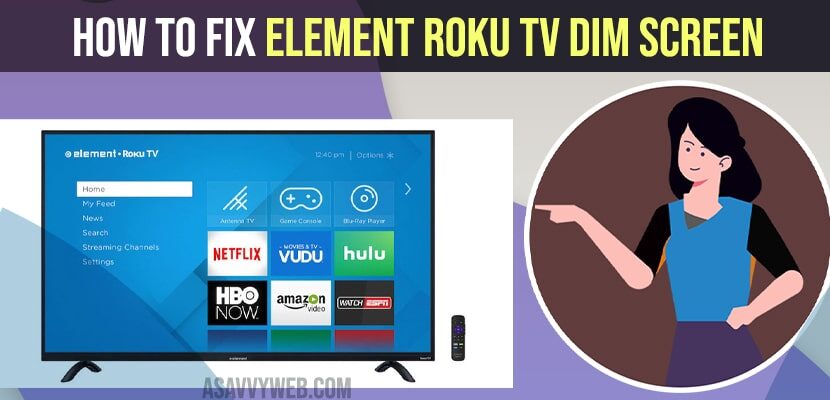 Fix Element Roku TV Dim Screen or Backlight or brightness Issue