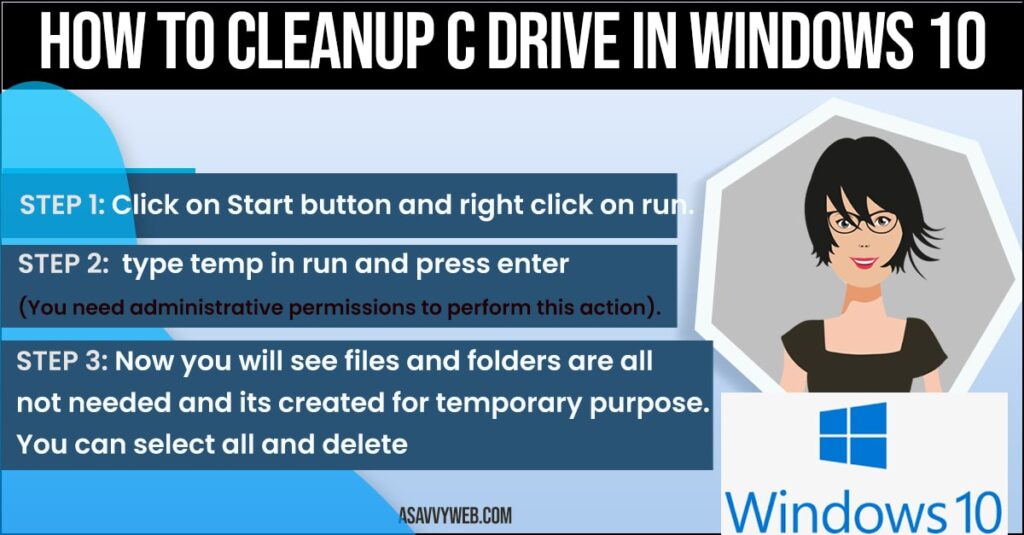 Cleanup C Drive in Windows 10