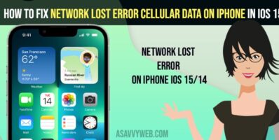 Fix Network Lost Error Cellular Data on iPhone in iOS 15