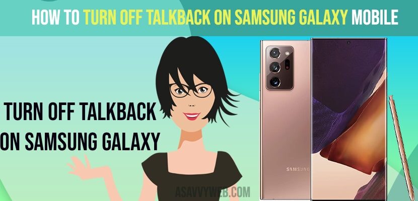 Turn Off Talkback on Samsung Galaxy