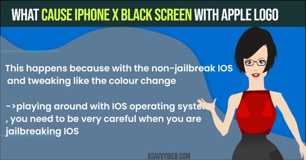 iPhone x Black Screen with Apple Logo