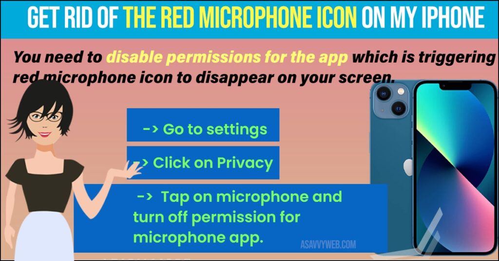 How do I get rid of the microphone icon on my iPhone?