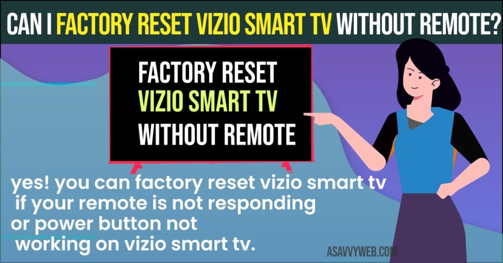 Can I Factory Reset Vizio Smart TV Without Remote?