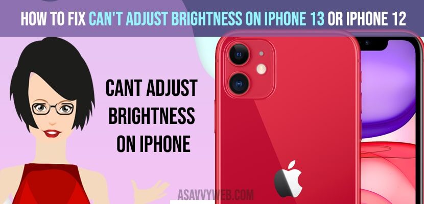 Can't Adjust Brightness on iPhone 13 or iPhone 12