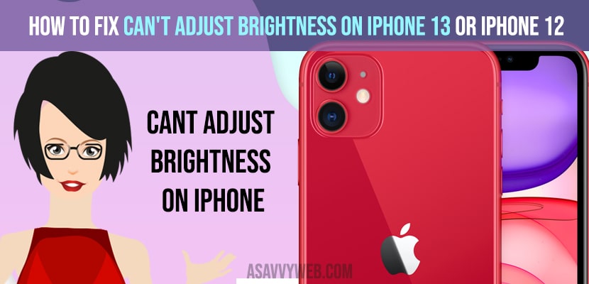 Can't Adjust Brightness on iPhone 13 or iPhone 12
