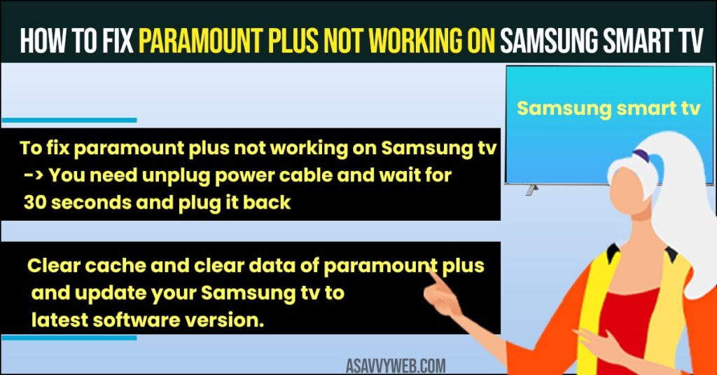Paramount Plus Not Working on Samsung Smart tv
