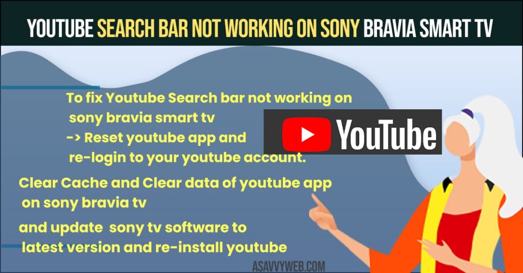 YouTube Search Bar Not Working on Sony Bravia Smart tv