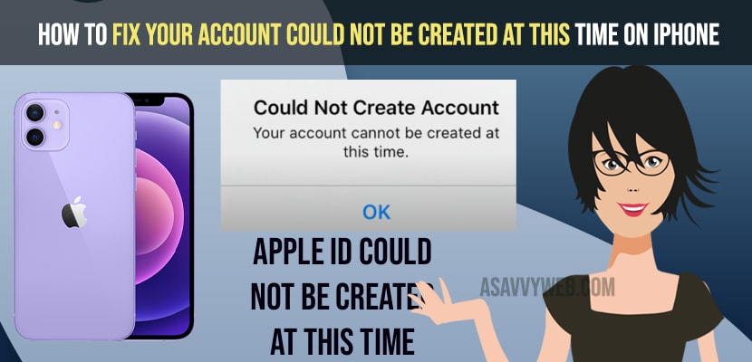 How to Fix your account could not be created at this time on iPhone