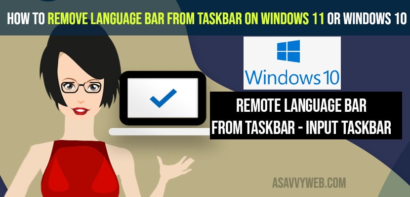 emove Language bar from taskbar on windows 11 or Windows 10
