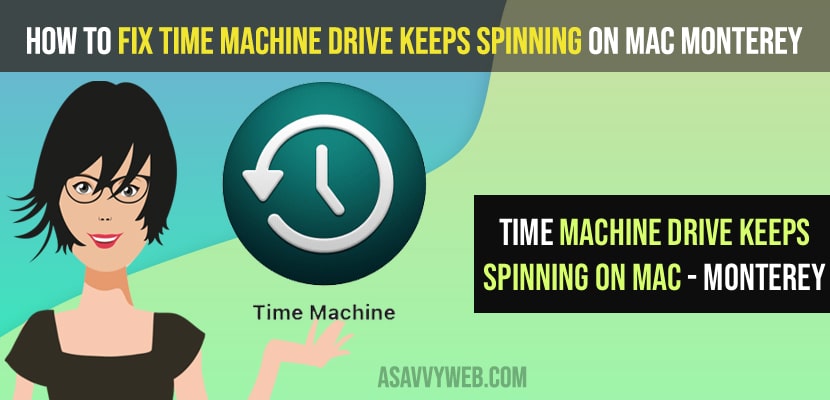 Time Machine Drive keeps Spinning on Mac Monterey