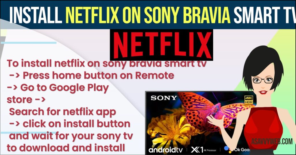 Install Netflix on Sony Bravia Smart tv