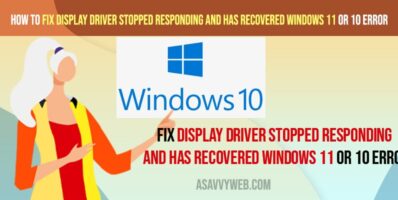 Fix Display Driver Stopped Responding and Has Recovered Windows 11 or 10 Error