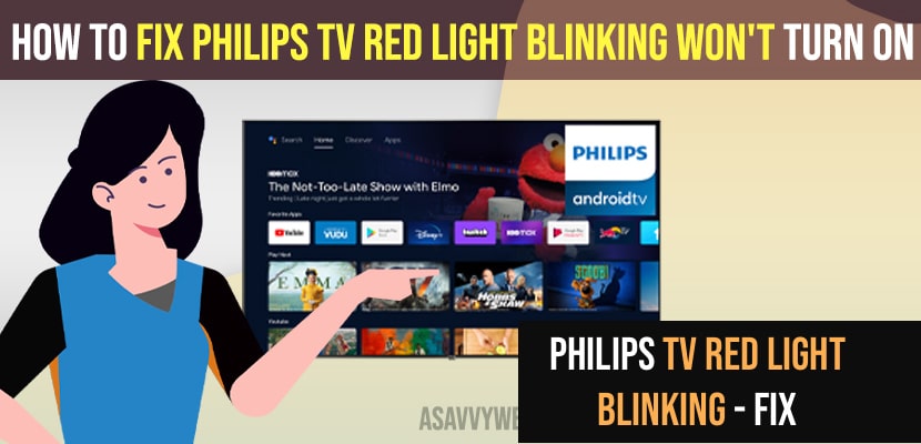 Forføre Genoptag Specialitet How to Fix Philips Tv Red light Blinking Won't Turn on - A Savvy Web