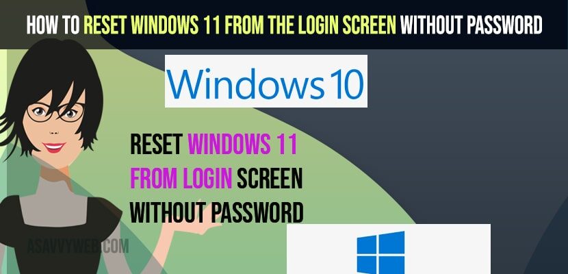 Reset Windows 11 From The Login Screen without Password