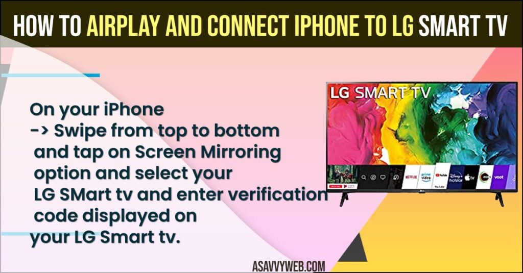 Airplay and Connect iPhone to LG Smart tv