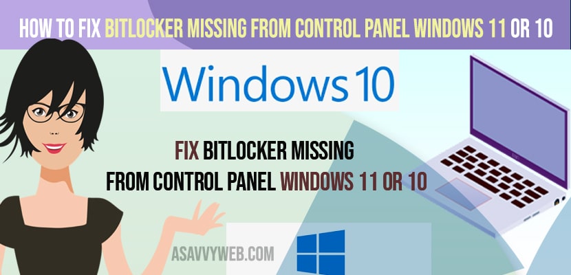 BitLocker Missing From Control Panel Windows 11