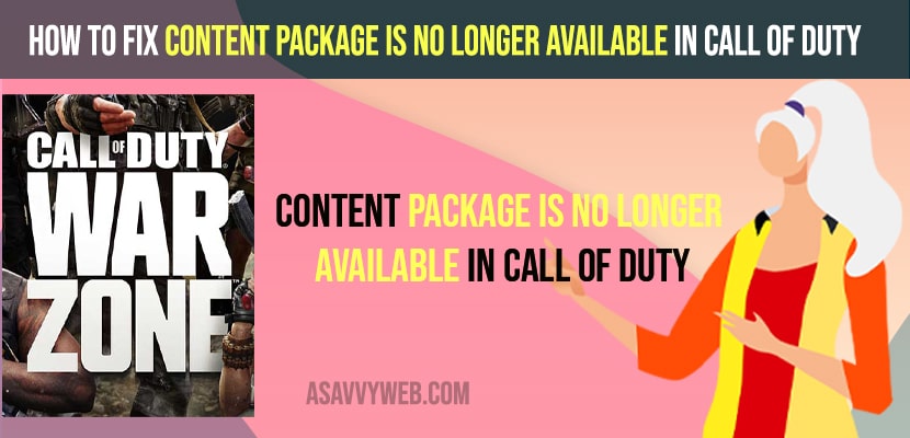 Content Package Is No Longer Available In Call of Duty