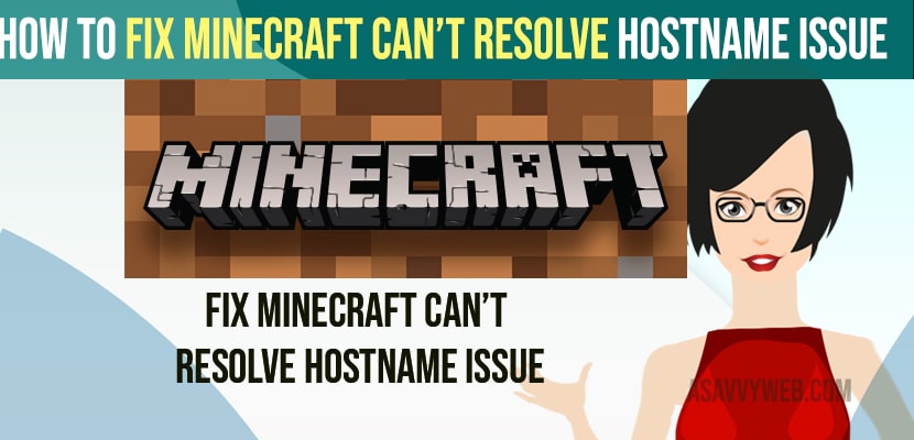 Fix Minecraft Can’t Resolve Hostname Issue