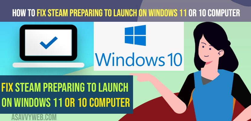 How to Fix Steam Preparing to Launch on Windows 11 or 10 Computer
