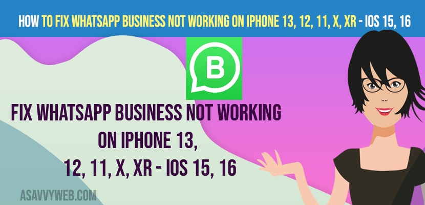 Fix WhatsApp Business Not Working on iPhone 13, 12, 11, x, XR - iOS 15, 16