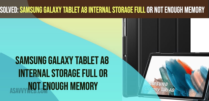 Samsung Galaxy Tablet A8 Internal Storage Full or Not Enough Memory