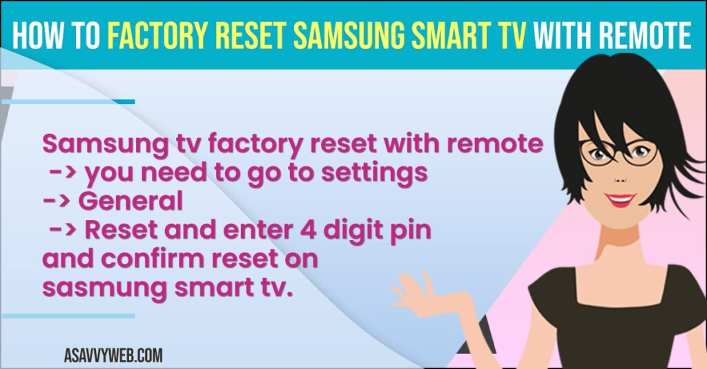 Factory Reset Samsung Smart tv With remote