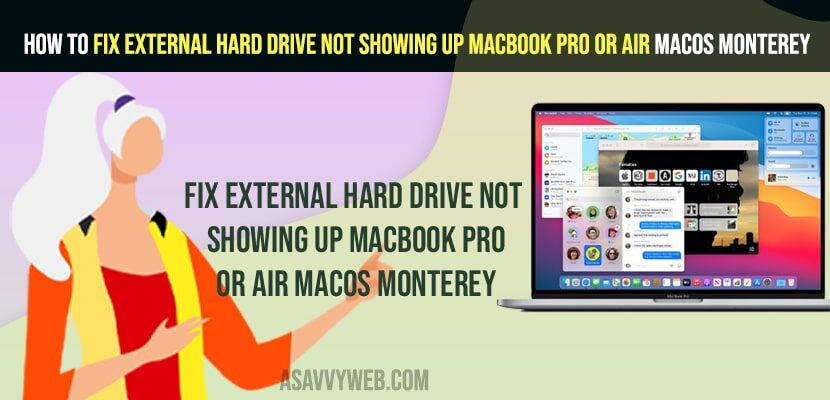 Fix External Hard Drive Not Showing up MacBook Pro or air MacOS Monterey